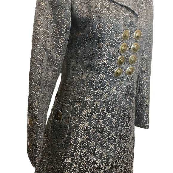 Y2K Vintage THE PEOPLE HAVE SPOKEN Steampunk Brocade Waistcoat Coat 90s Y2K S - Picture 5 of 16